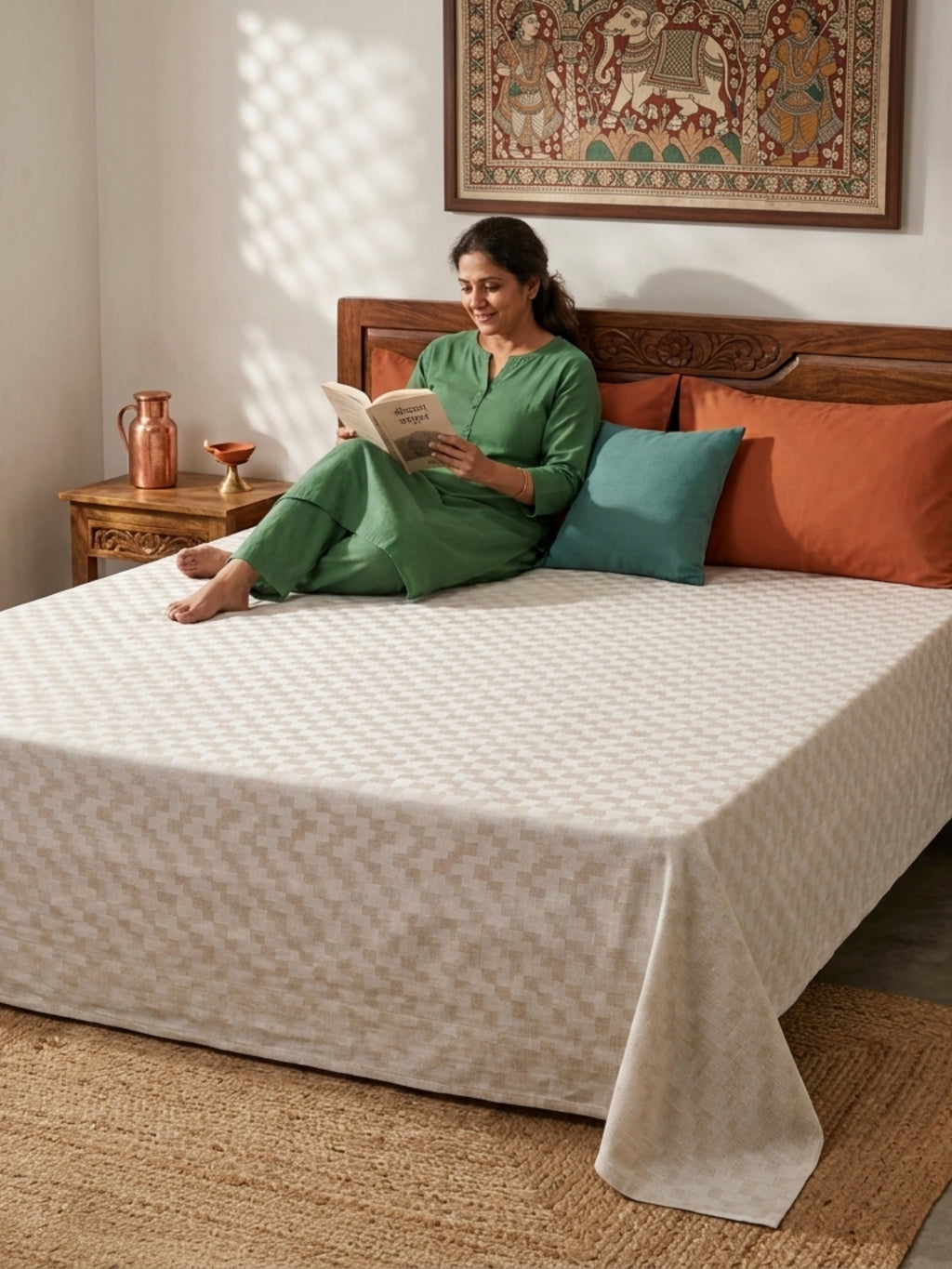 Dundh Handwoven Banarasi Bedsheets