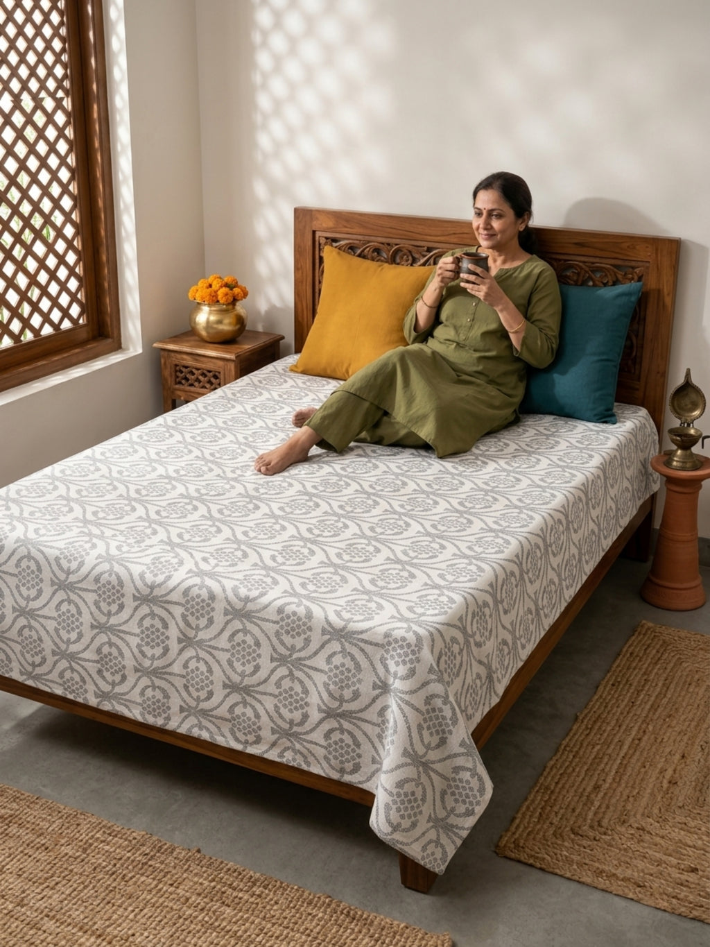 Bel Handwoven Banarasi Bedsheets