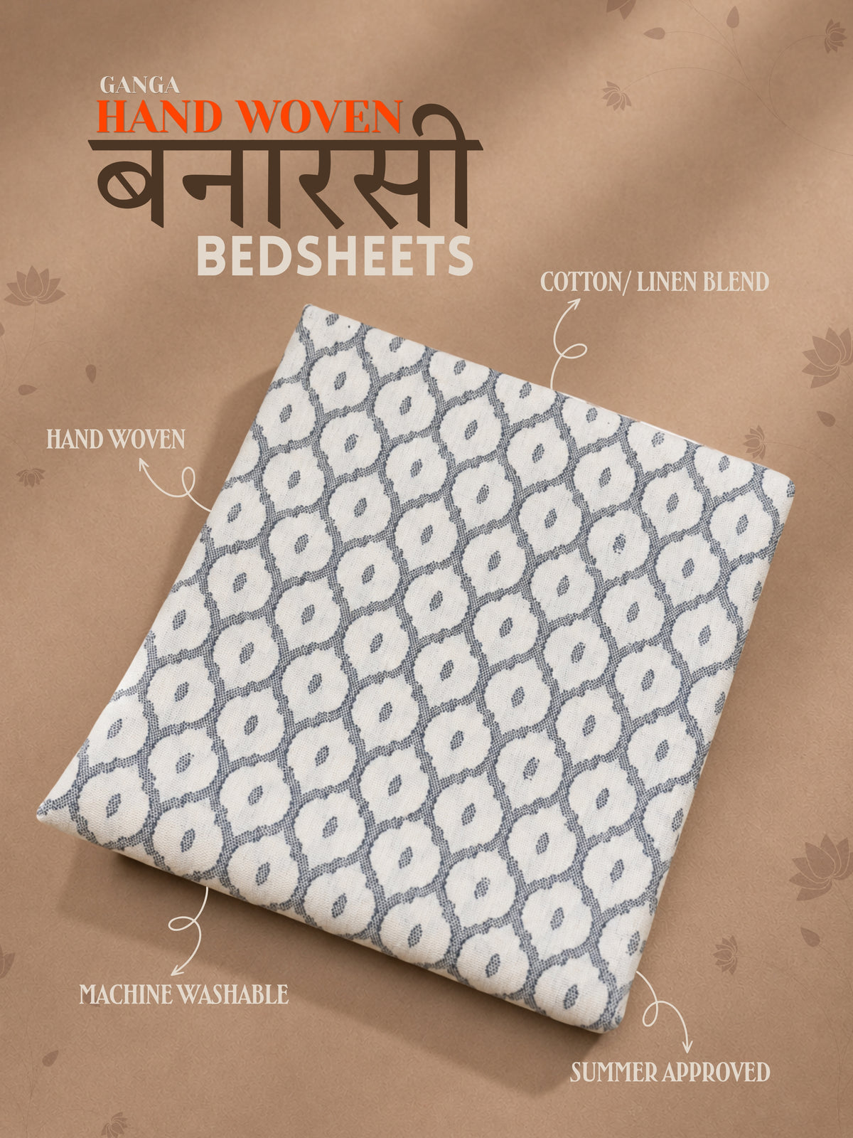 Ganga Handwoven Banarasi Bedsheets
