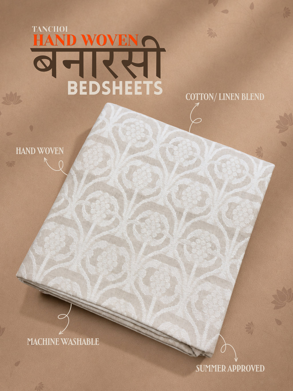 Tanchoi Handwoven Banarasi Bedsheets