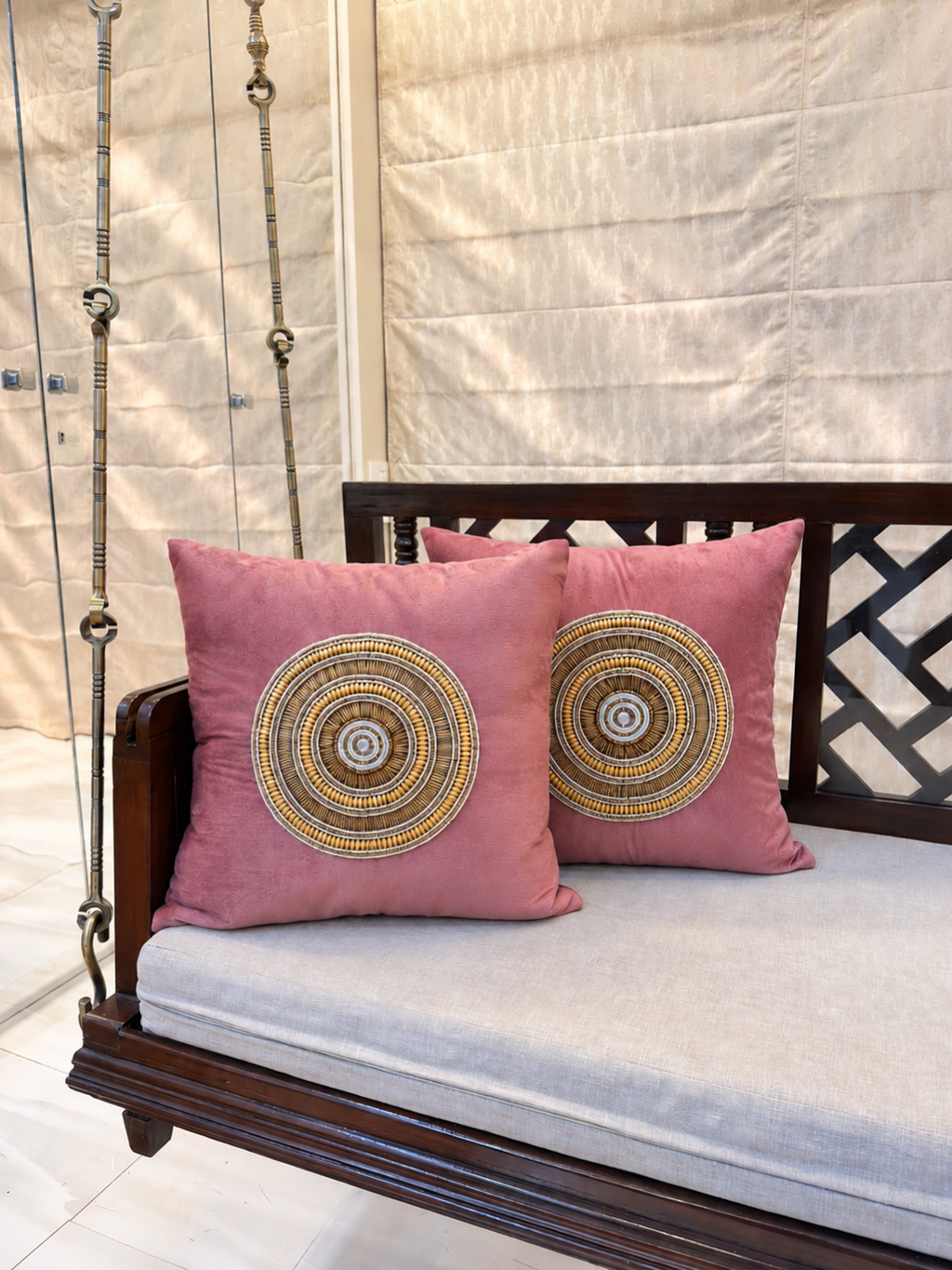Ruhani Zardozi Cushion Covers - Pair of  Two