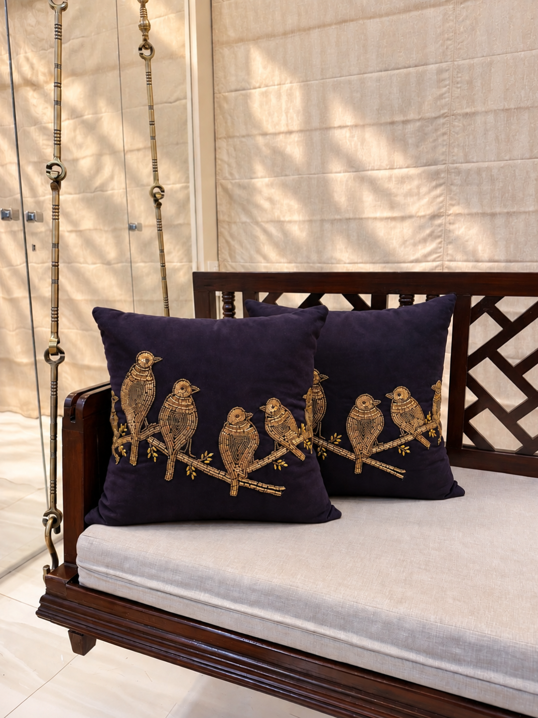 Parva Zardozi Cushion Covers - Pair of  Two