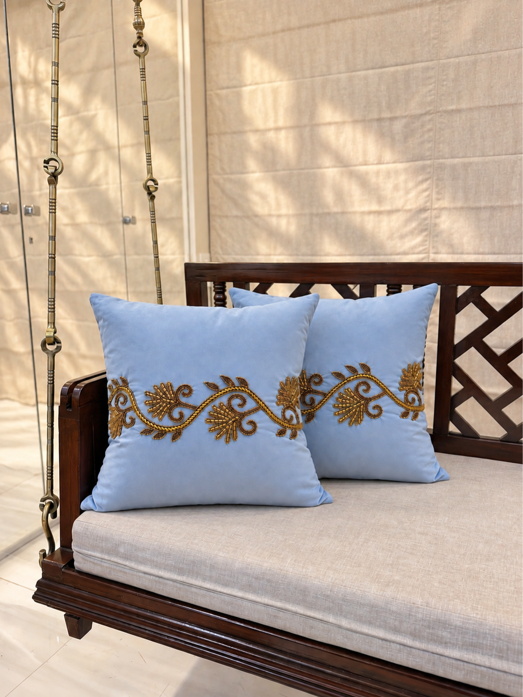 Meher Zardozi Cushion Covers - Pair of  Two