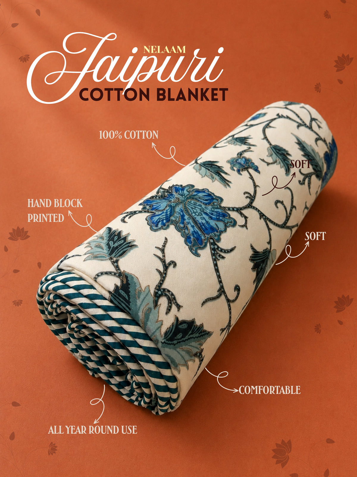 Neelam Jaipuri  Cotton Blanket