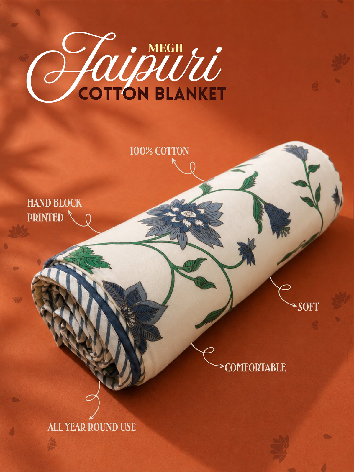 Megh Jaipuri Cotton Blanket